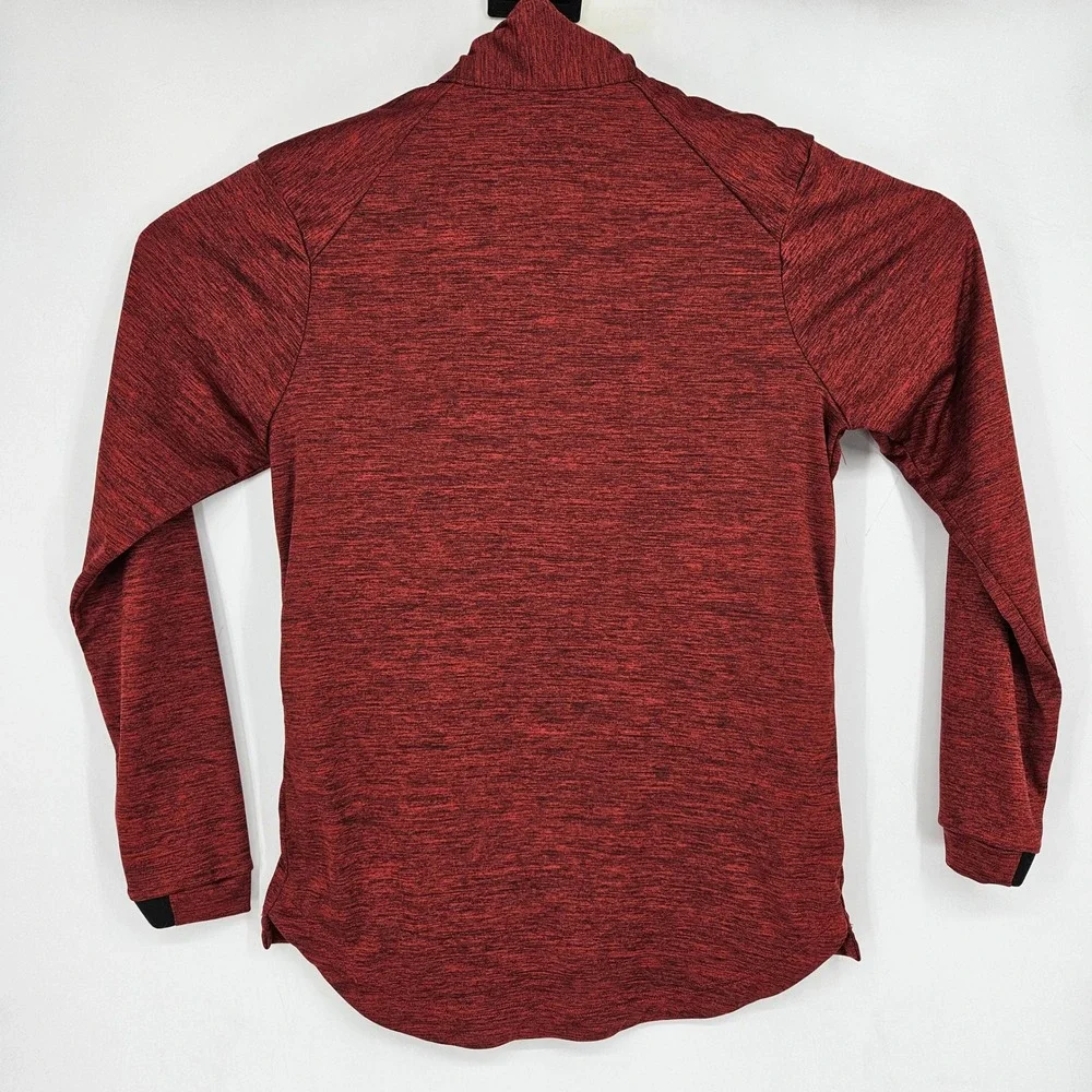 YoungLA Full Zip Jacket Mens Large Red Space Dye Athletic Gym Mock Neck Logo